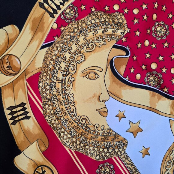Loris Azzaro Celestial Silk Scarf Sun Moon Stars Zodiac - Picture 4 of 10
